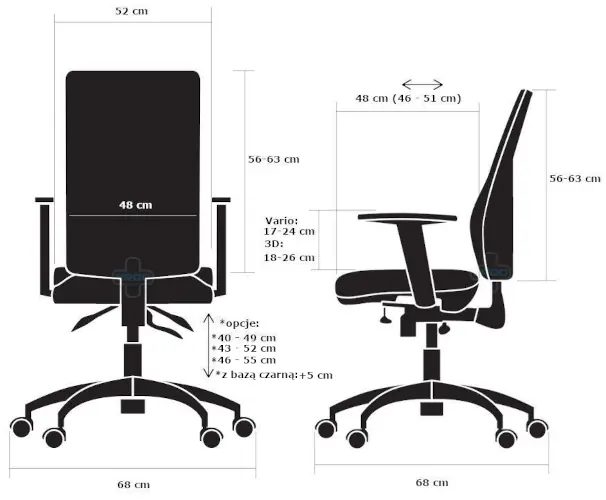 fotel Kulik System Business wymiary